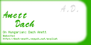 anett dach business card